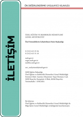 BİLSEM ''Görsel Algı Testi ve Müzikal Yatkınlık Testi'' Uygulama Kılavuzu 10