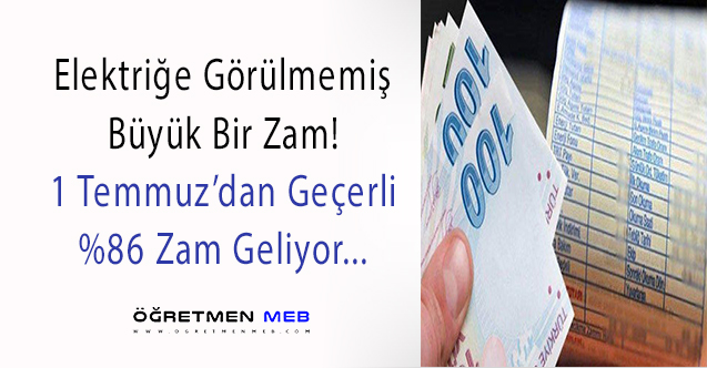 Elektriğe %86 Zam Geliyor