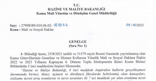 Memurların 2023 Maaş Katsayılarına İlişkin Genelge Yayımlandı
