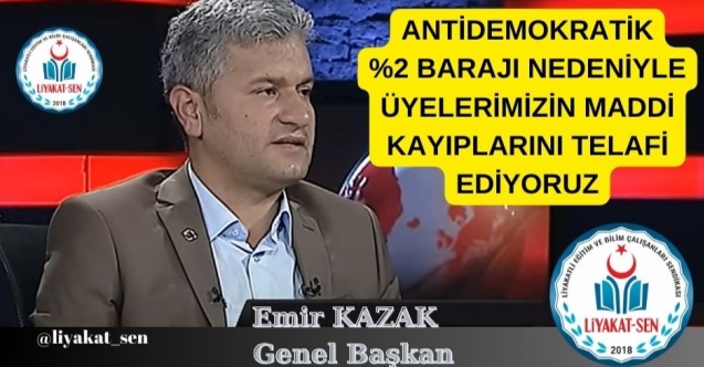 ANTİDEMOKRATİK %2 BARAJI NEDENİYLE ÜYELERİMİZİN MADDİ KAYIPLARINI TELAFİ EDİYORUZ