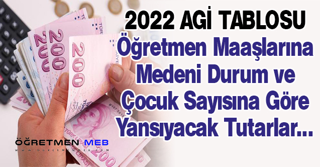Öğretmen Maaşlarına Yansıyacak 2022 AGİ de Belli Oldu